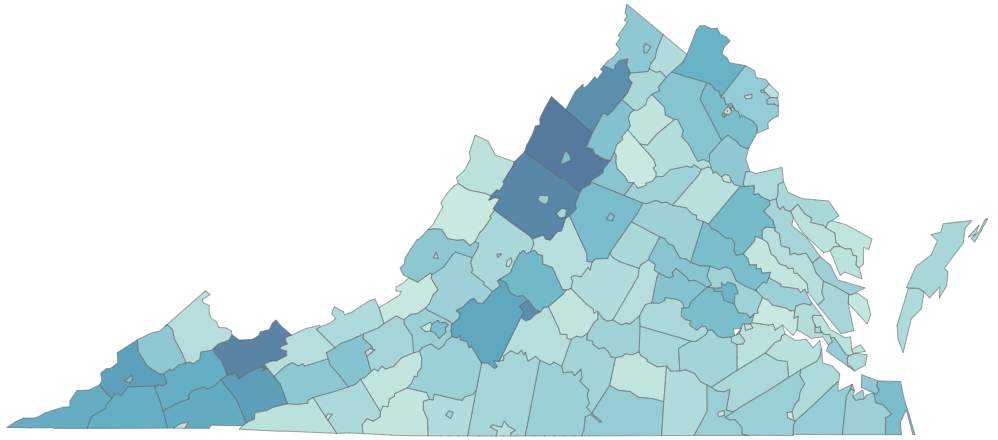 Virginia County Map