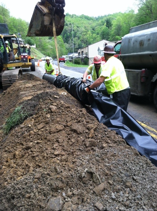 Construction crews replace water main in Buchanan County